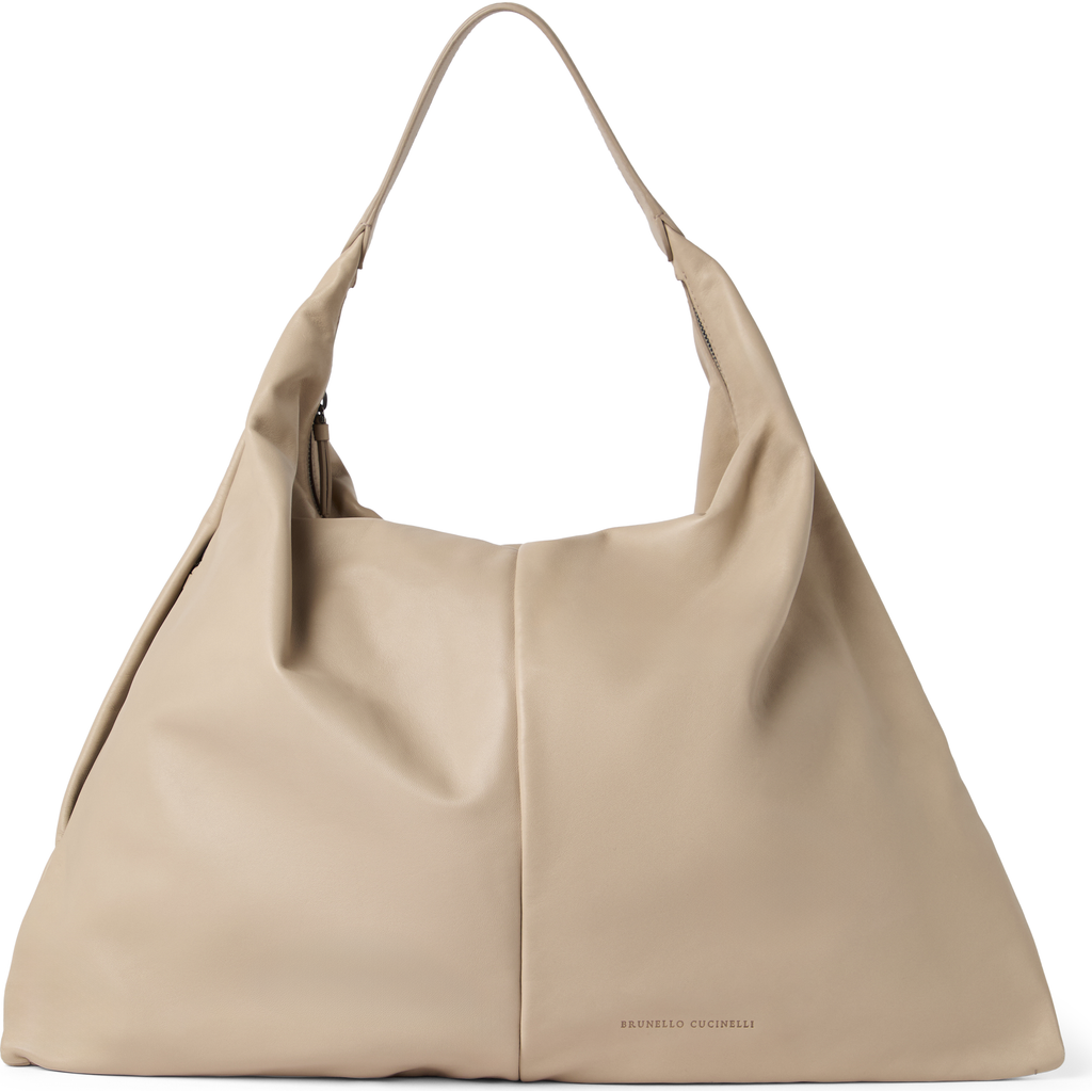 BRUNELLO CUCINELLI BRUNELLO CUCINELLI NAPPA LEATHER HOBO SWING BAG