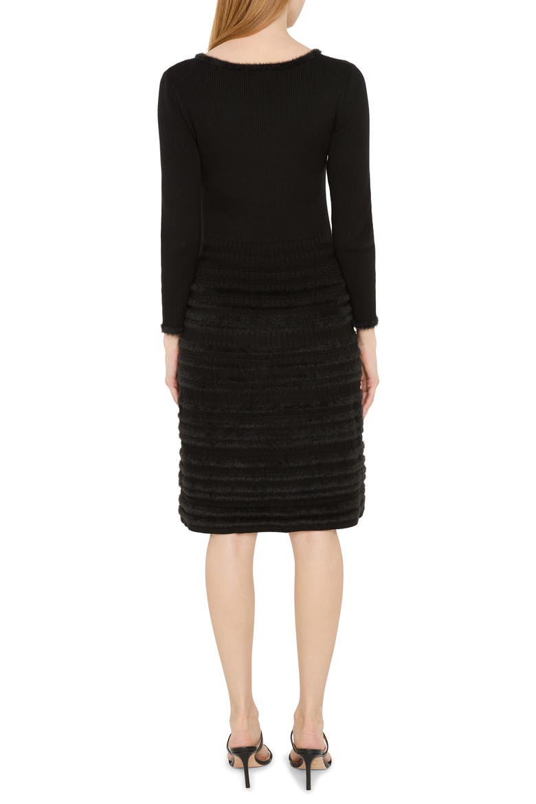 All the Trimmings Cotton Blend Sweater Dress, Alternate, color, BLACK ONYX