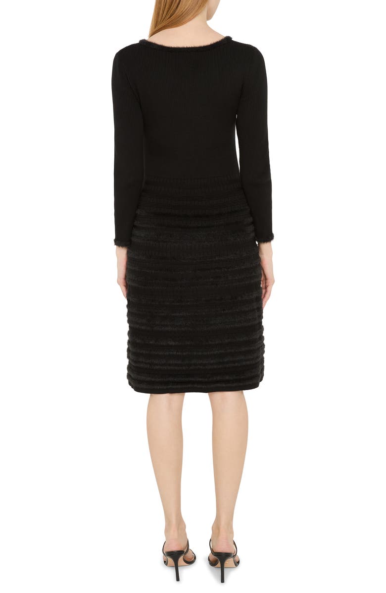 NIC+ZOE All the Trimmings Cotton Blend Sweater Dress, Alternate, color, Black Onyx