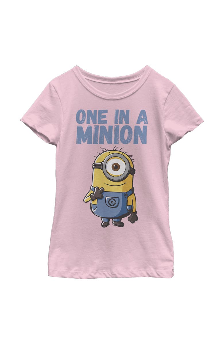 Despicable Me Girl's Despicable Me Cute One in a Minion Graphic T-Shirt, Main, color, Light Pink