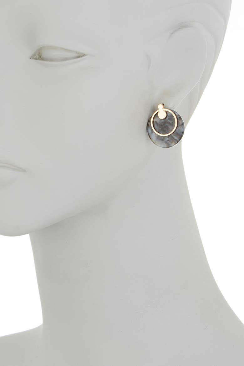 Brea Resin Hoop Earrings, Alternate, color, GOLD / BLACK