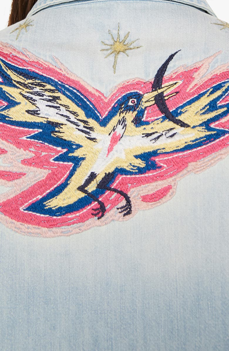 MOTHER All My Exes Embroidered Denim Shirt, Alternate, color,