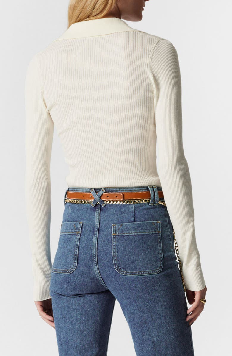 & Other Stories Ribbed Johnny Collar Long Sleeve Polo, Alternate, color, 