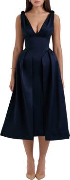 HOUSE OF CB Paloma Plunge Neck Sleeveless Midi Dress