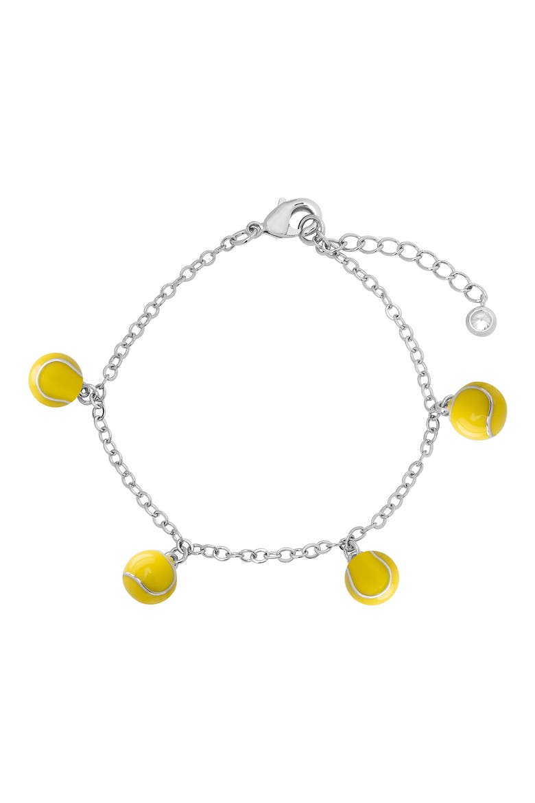 3D Tennis Ball Bracelet, Main, color, SILVER