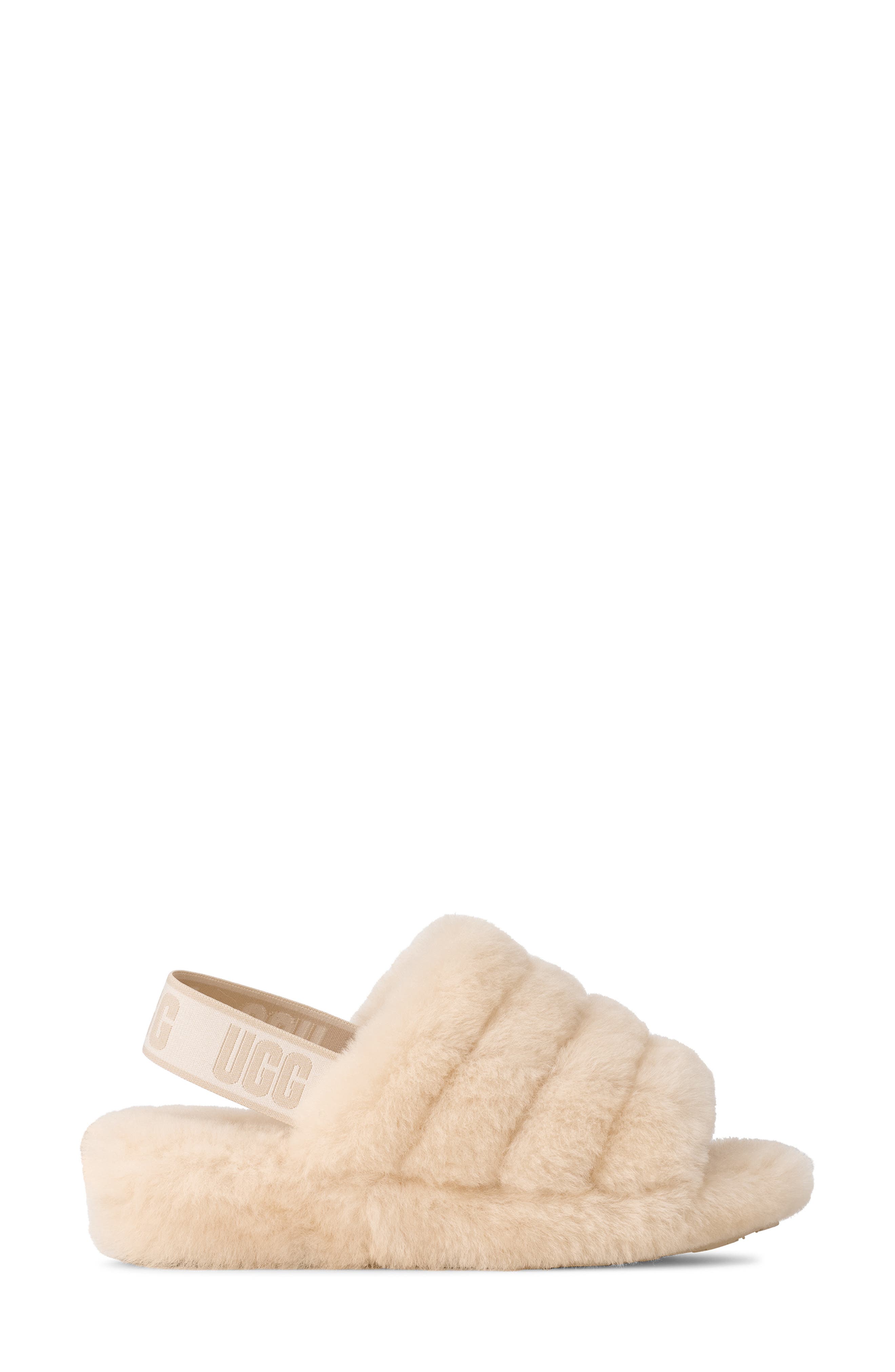 Fluff Yeah Genuine Shearling Slingback Sandal, Alternate, color, NATURAL / SEA SALT