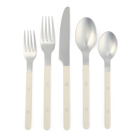 20-Piece Stainless Steel Flatware Set with ABS Handles, Service for 4