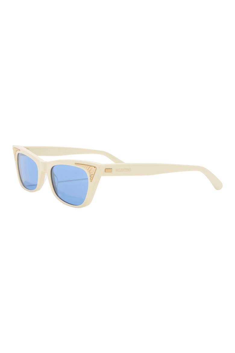 57mm Cat Eye Sunglasses, Alternate, color, IVORY IVORY BLUE