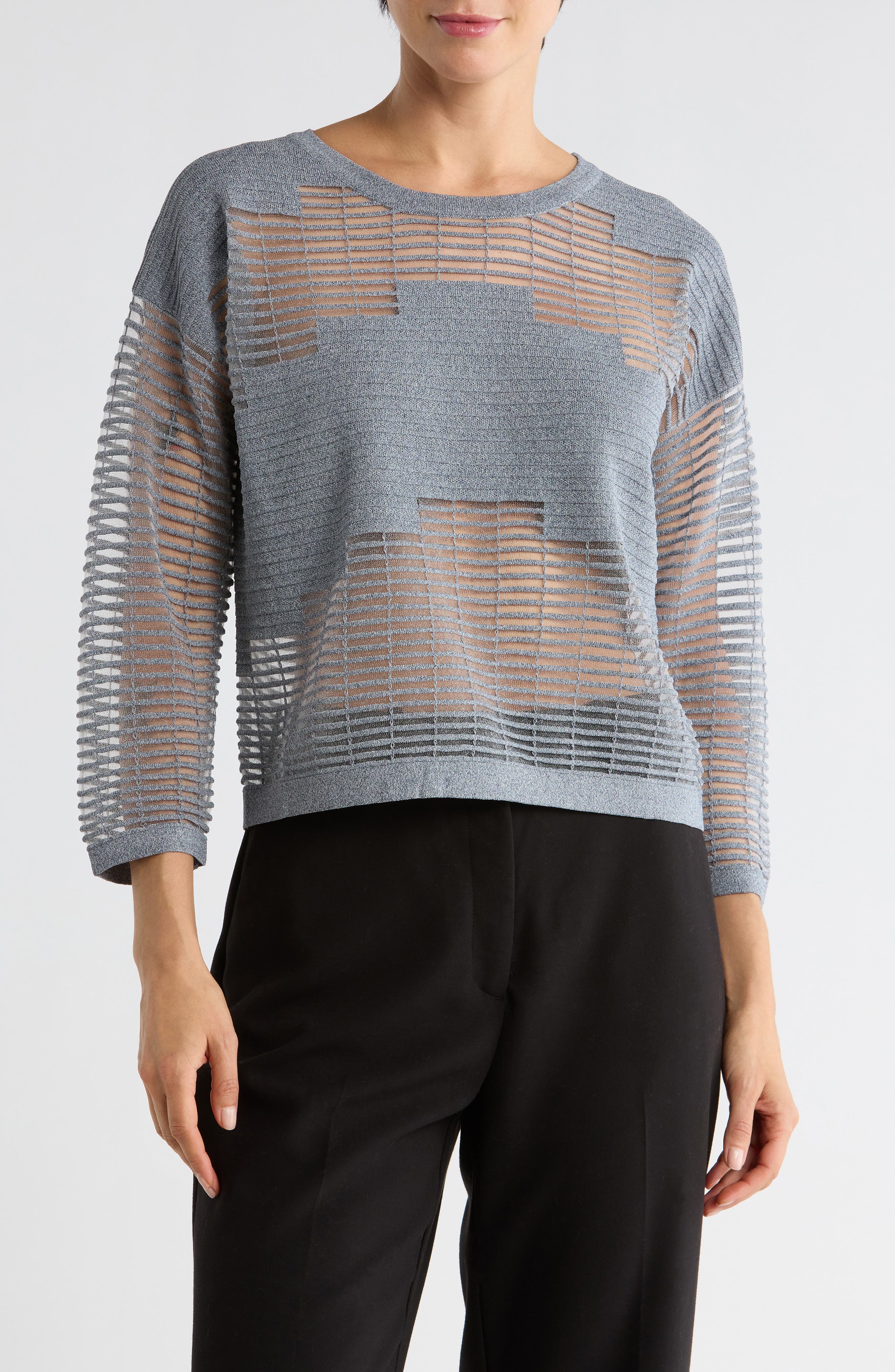 PATRIZIA LUCA Illusion Mesh Sweater