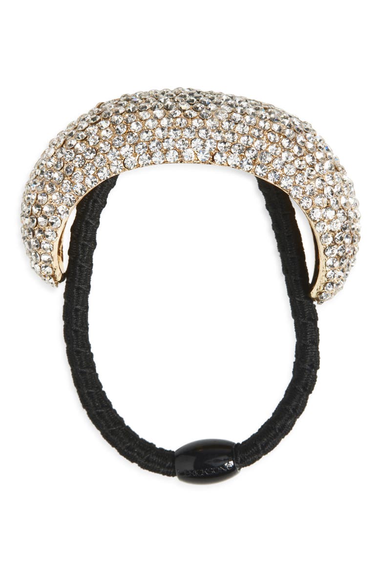 Junia Ponytail Cuff Holder, Main, color, CRYSTAL/ GOLD