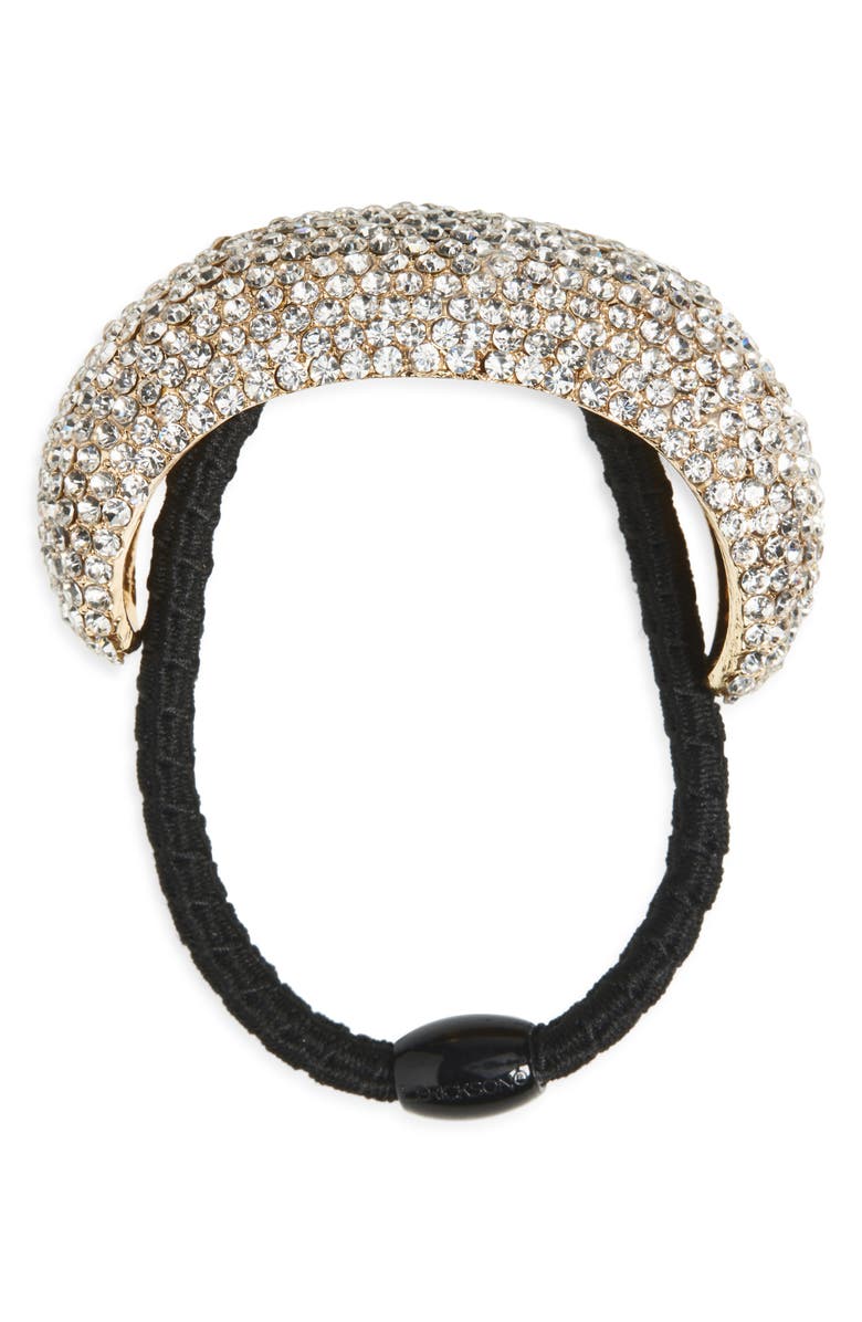 L. Erickson Junia Ponytail Cuff Holder, Main, color, Crystal/ Gold