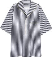 Dolce&Gabbana Stripe Cotton & Silk Poplin Pajama Shirt