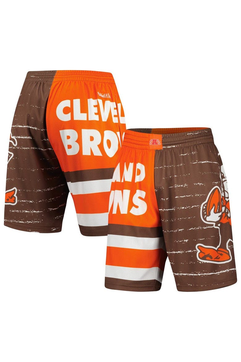Men's Mitchell & Ness Brown Cleveland Browns Jumbotron 3.0 Shorts, Main, color, Brown