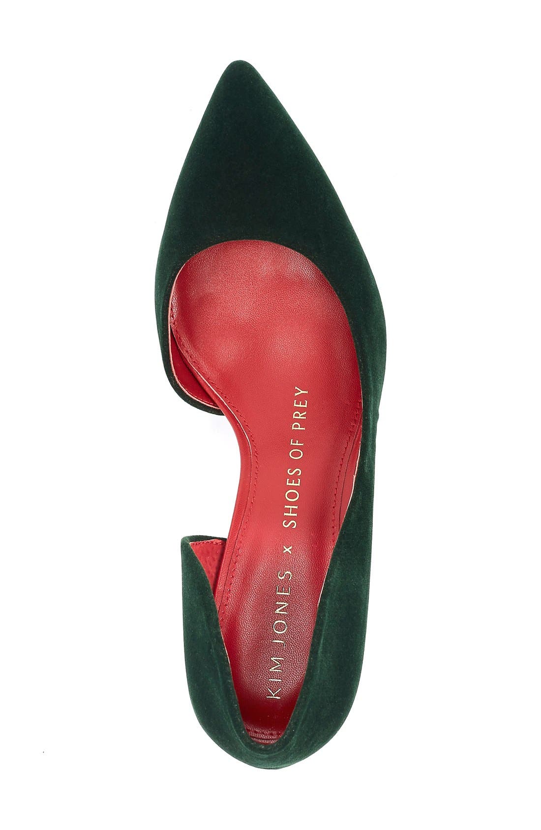 x Kim Jones La Dolce Vita Collection Half d'Orsay Pump, Alternate, color, GREEN VELVET