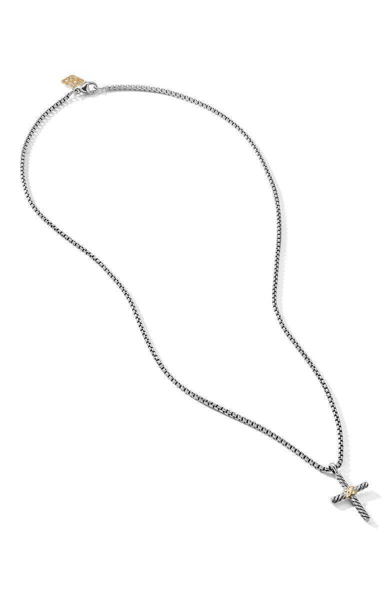 David Yurman X-Cross Pendant Necklace in Sterling Silver with 14K Yellow Gold, Alternate, color, Silver/Gold