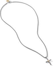 David Yurman X-Cross Pendant Necklace in Sterling Silver with 14K Yellow Gold