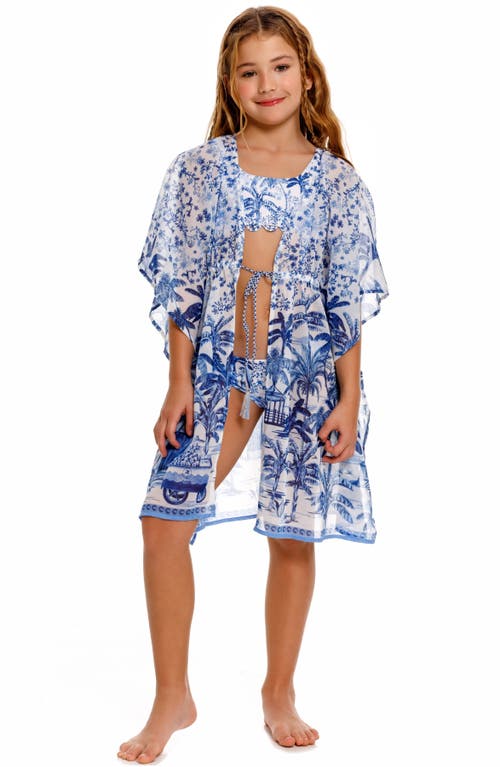 Shop Agua Bendita Kids' Luciana Tales Cover-up Tunic In Blue