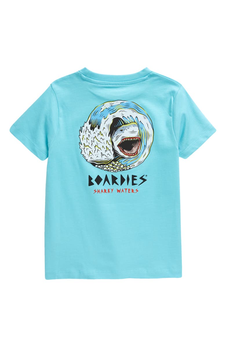 Boardies Kids' Sharky Waters Organic Cotton Graphic T-Shirt, Alternate, color, Blue