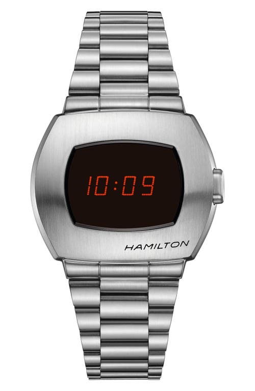 Hamilton American Classic PSR Digital Bracelet Watch, 40.8mm x 34.7mm in Silver at Nordstrom
