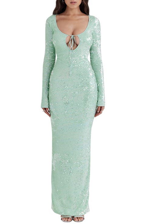 Titania Sequin Long Sleeve Gown