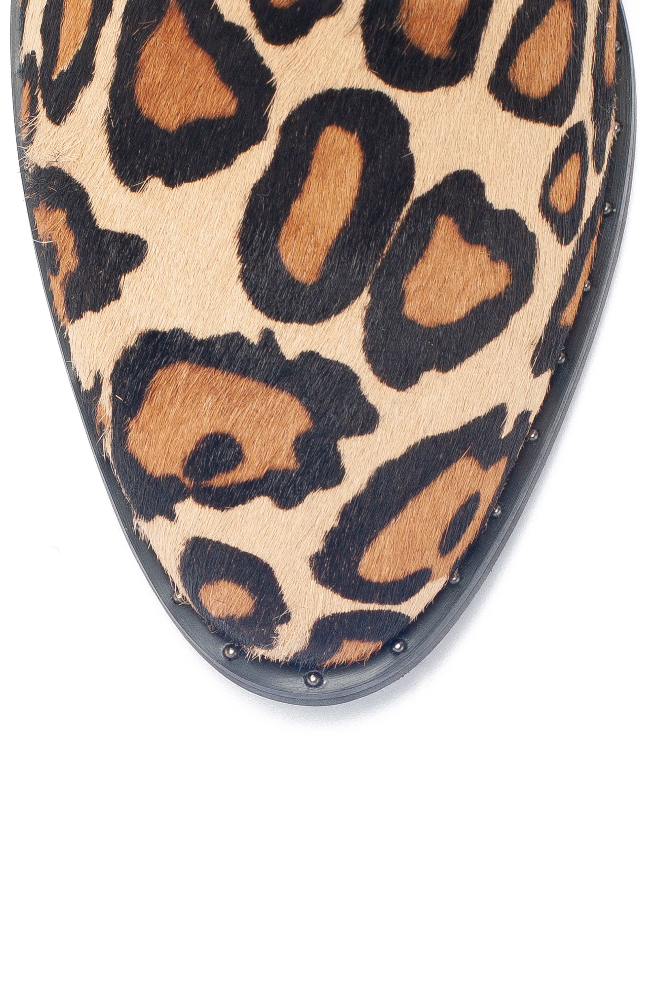 Tami Waterproof Moto Boot, Alternate, color, LEOPARD LEATHER