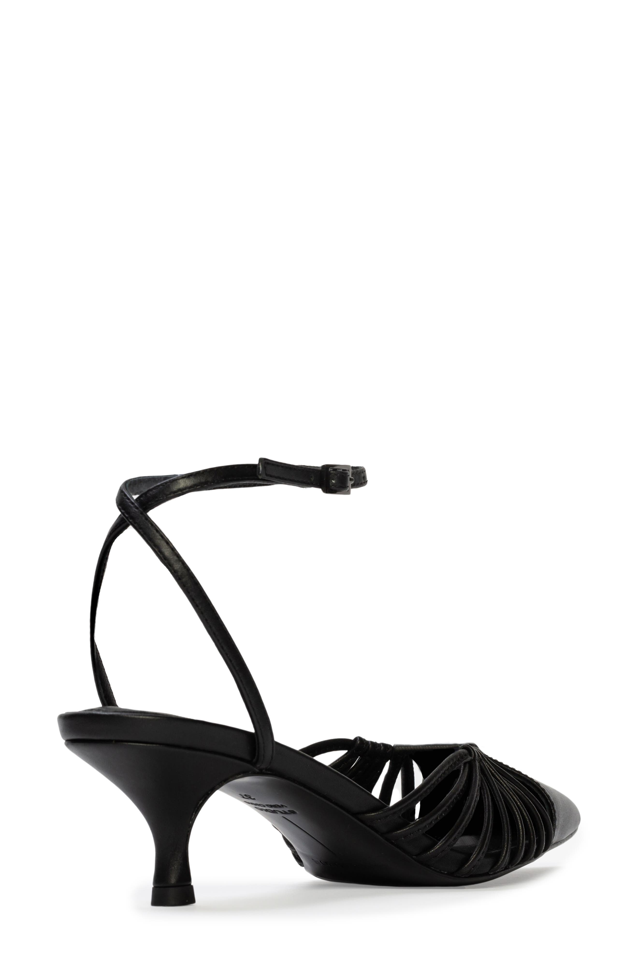 BLACK SUEDE STUDIO Grazia 50 Ankle Strap Pointed Toe Kitten Heel Pump, Alternate, color, 