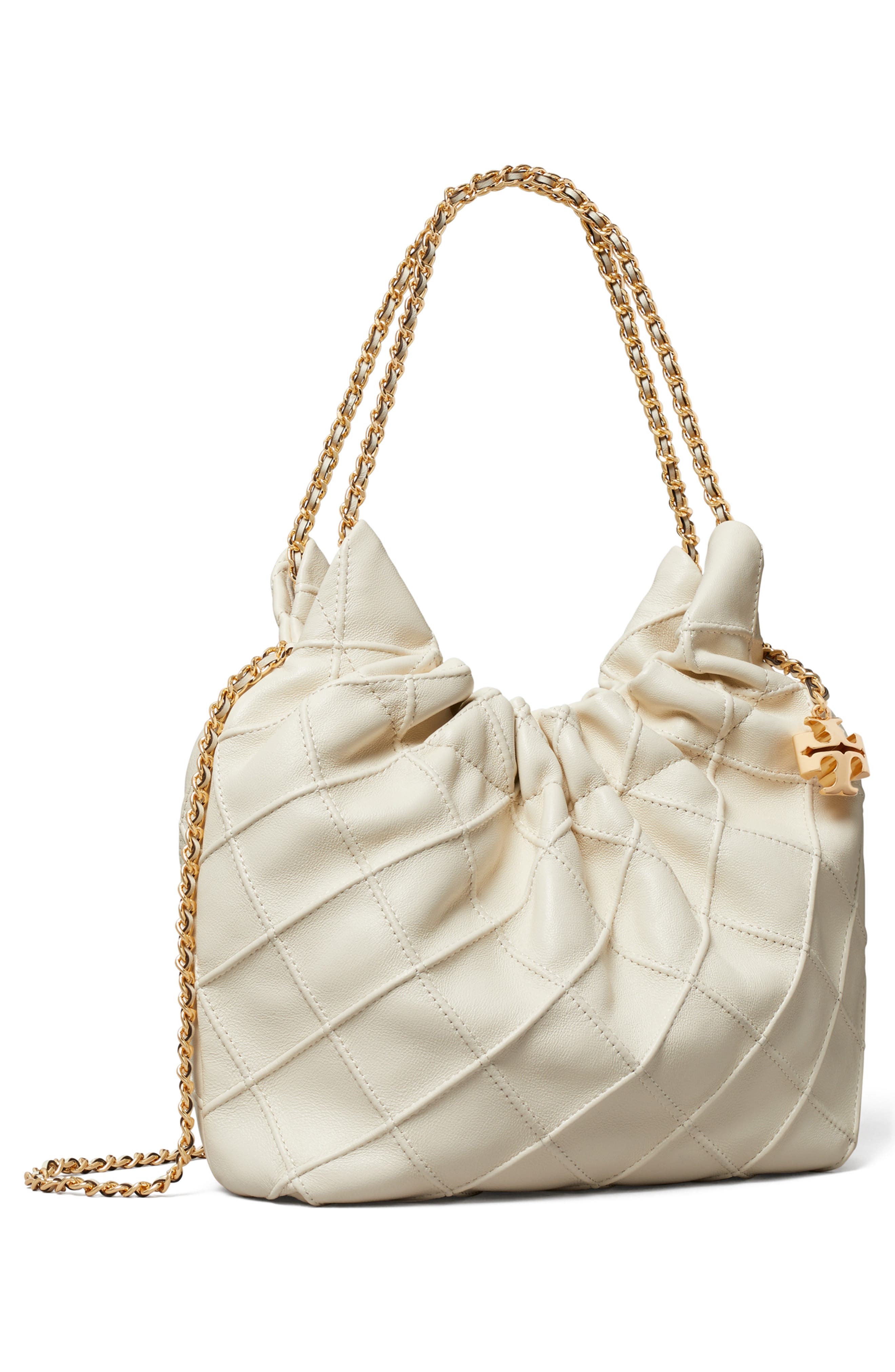Mini Fleming Quilted Leather Hobo Bag, Alternate, color, LIGHT CREAM
