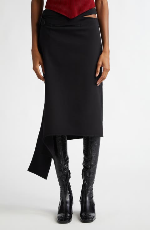 ワンピース COURREGES Women Mid Skirts 24A324CRO451VY0015 9999 Black Long Skirts - courrèges