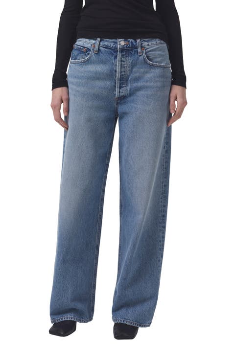 パンツ AGOLDE Merrell High Rise Straight Denim Pants Medium Blue A9 AGOLDE Kelly high-rise straight-leg recycled jeans | NET-A