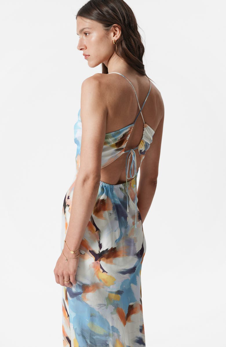 & Other Stories Print Maxi Satin Slipdress, Alternate, color, Yellow Dusty Light