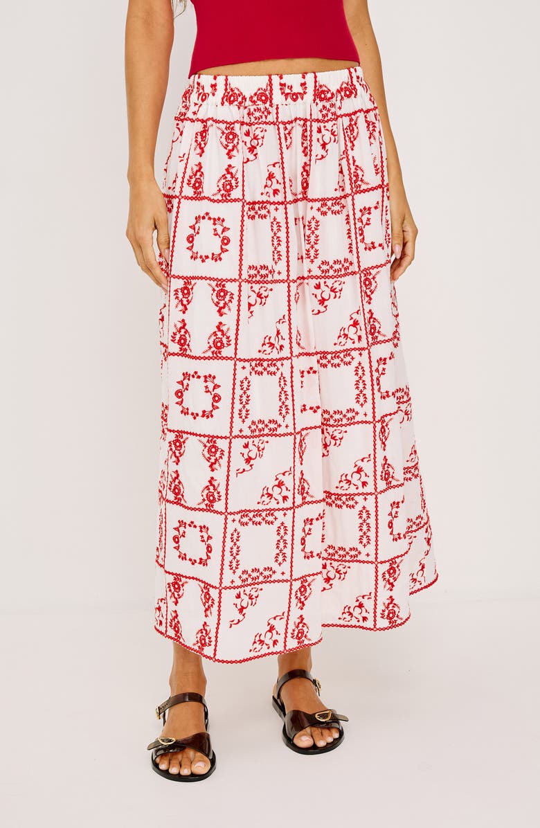 Rails Dax Floral Embroidered Cotton Maxi Skirt, Alternate, color, 