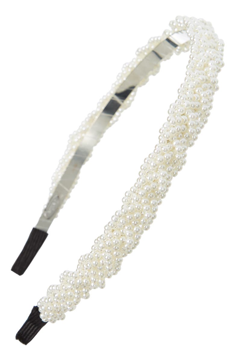 Tasha Imitation Pearl Headband, Main, color, 