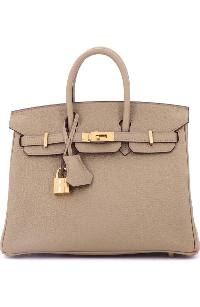 Pre-Owned Hermes Birkin Handbag Brown Togo with Gold Hardware 25, Main, color, Beige Marfa