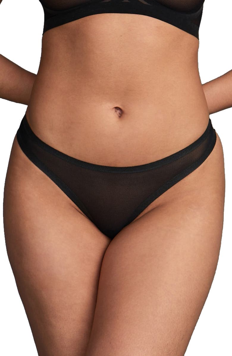 EBY 2-Pack Sheer Thongs, Main, color, Black