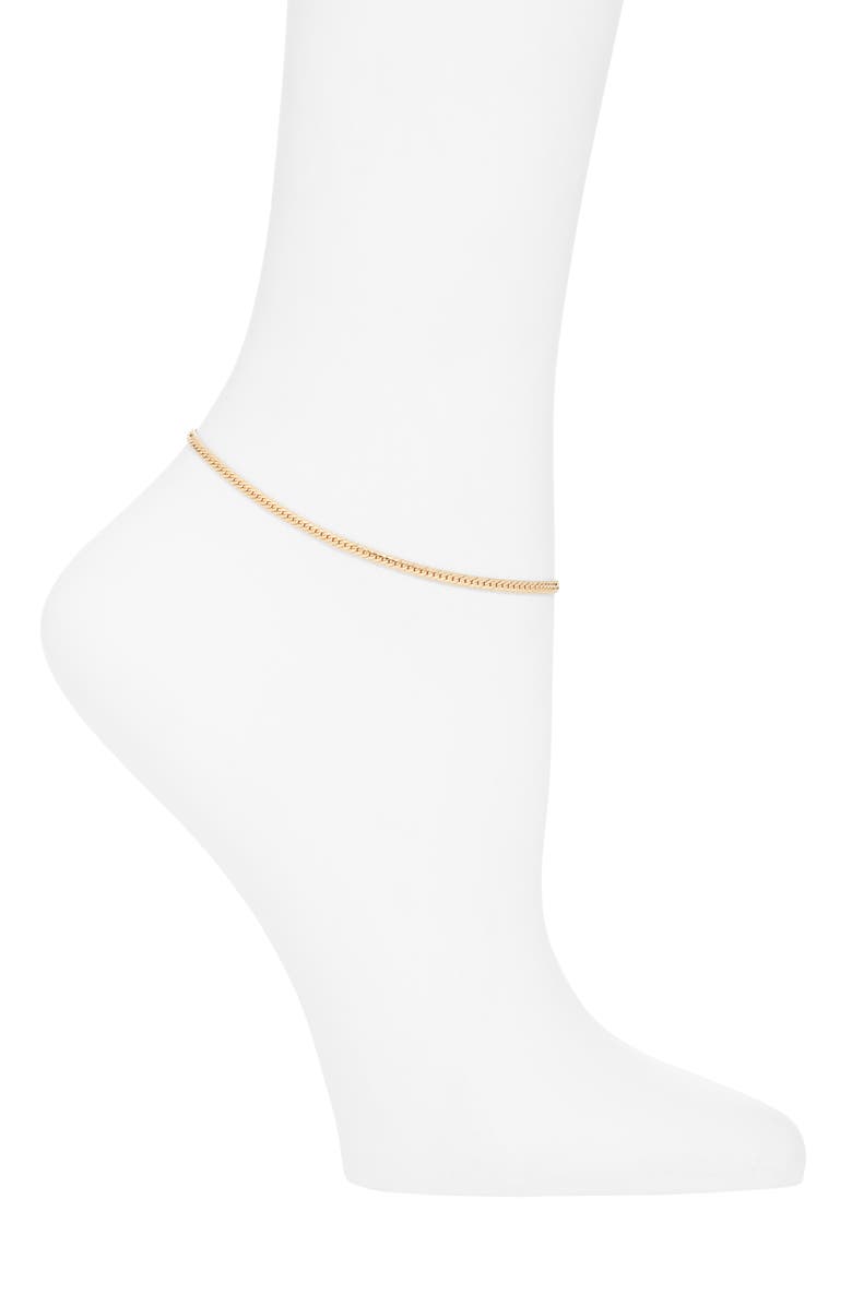 SOKO Safu Herringbone Chain Anklet, Main, color, Gold
