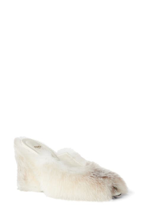 Acro Genuine Shearling Wedge Mule Sandal (Women)