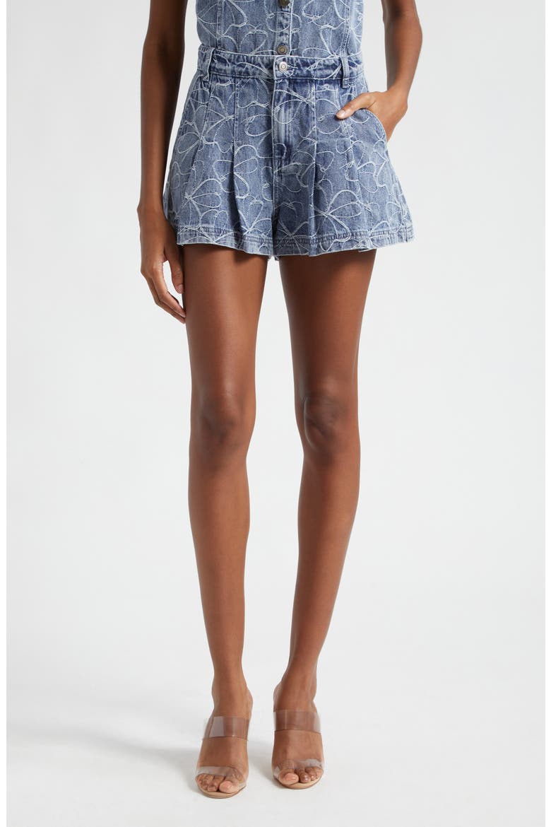 Wilder Floral Embroidery Denim Shorts, Main, color, INDIGO EMB FLORAL DENIM