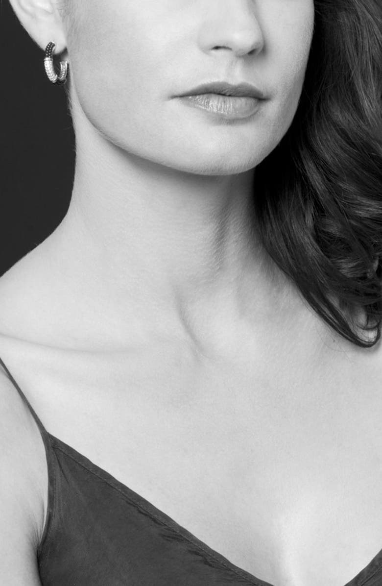 LAGOS 'Black & White Caviar' Diamond Hoops, Alternate, color,