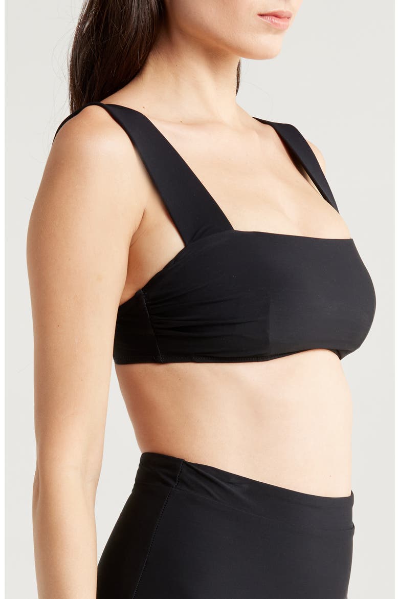 Elle Square Neck Bikini Top, Alternate, color, BLACK