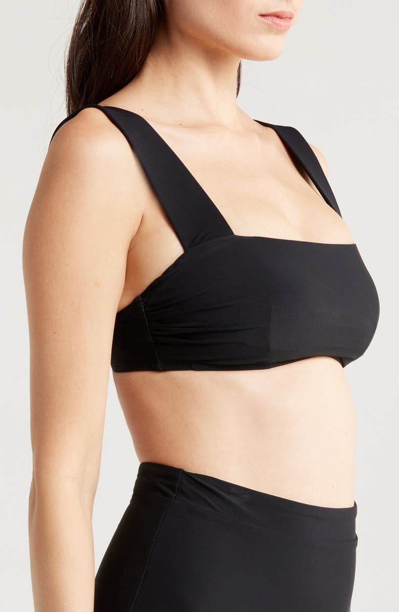 BONDI BORN Elle Square Neck Bikini Top, Alternate, color, Black