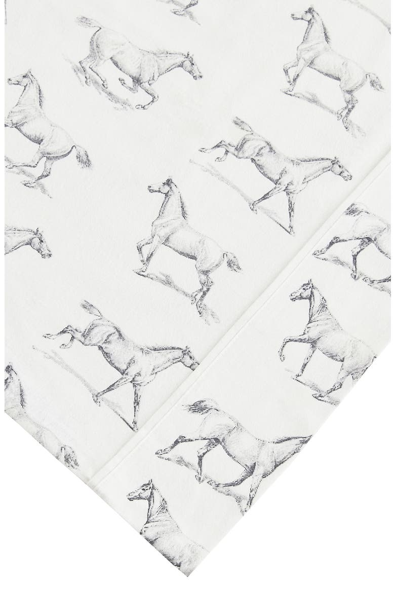 Horse Flannel Sheet Set, Alternate, color, GREY
