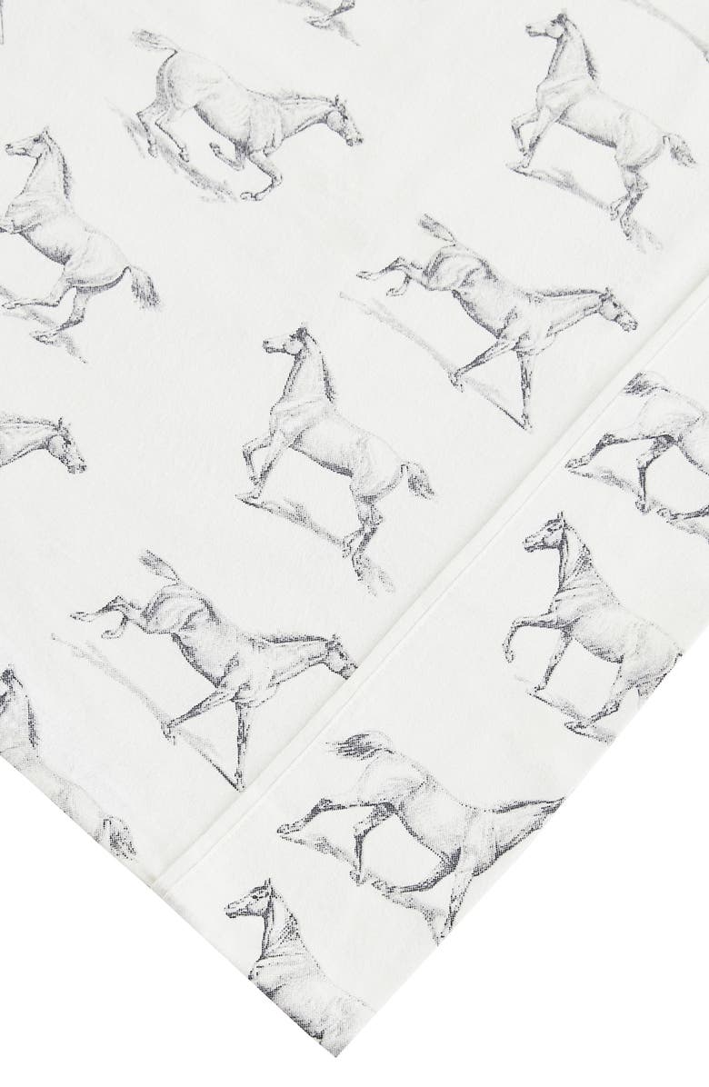 MELANGE HOME Horse Flannel Sheet Set, Alternate, color, Grey