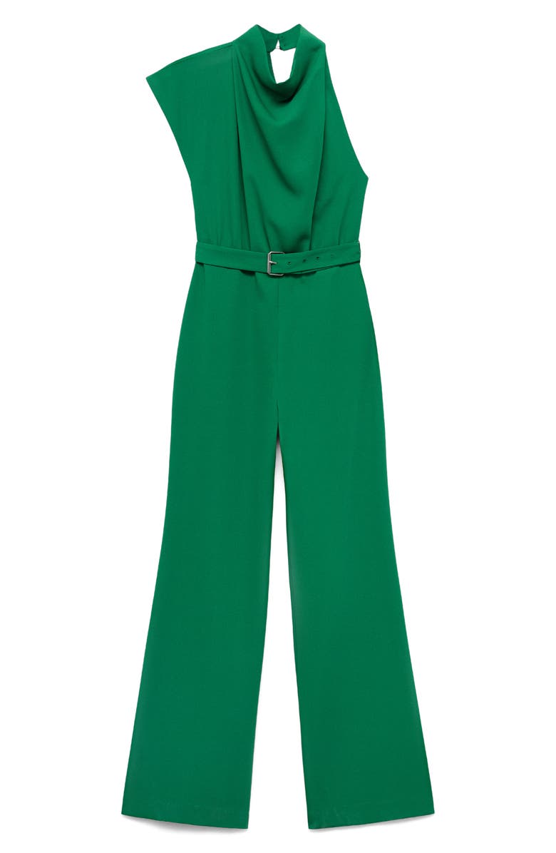 MANGO Asymmetric Wide Leg Jumpsuit, Alternate, color, Green Apple