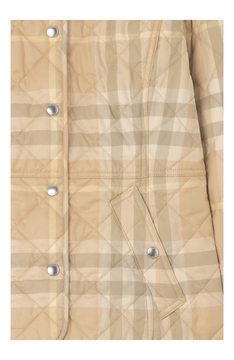 Burberry Check Quilted Cotton Twill Jacket, Alternate, color, Flax Beige
