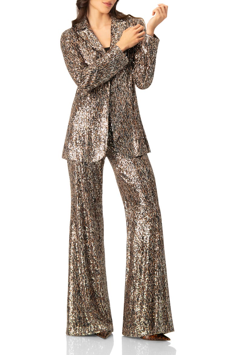 Sequin Flared Trousers, Alternate, color, Multicolor