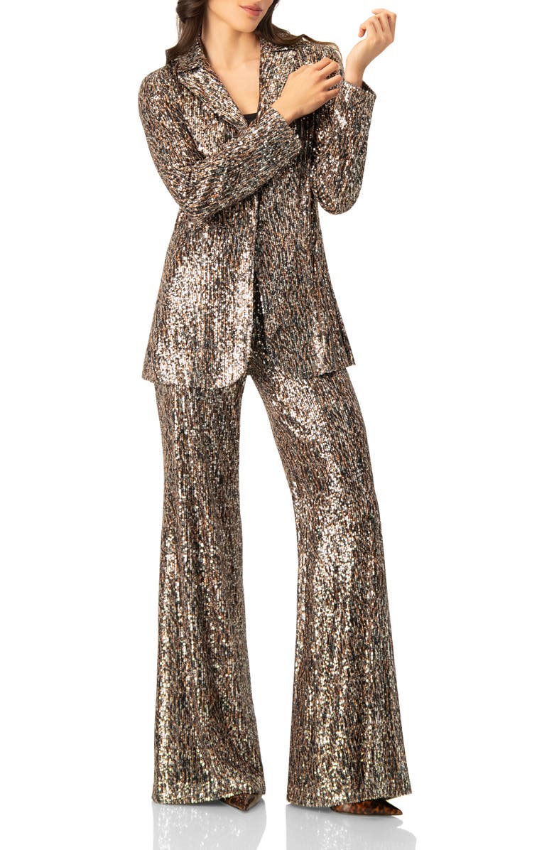 IVONNE Sequin Flared Trousers, Alternate, color, Multicolor