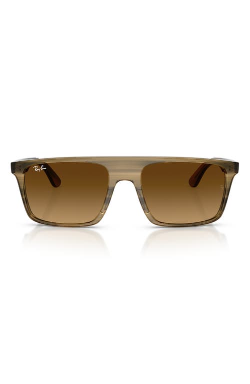 Ray Ban Ray-ban 57mm Gradient Square Sunglasses In Brown