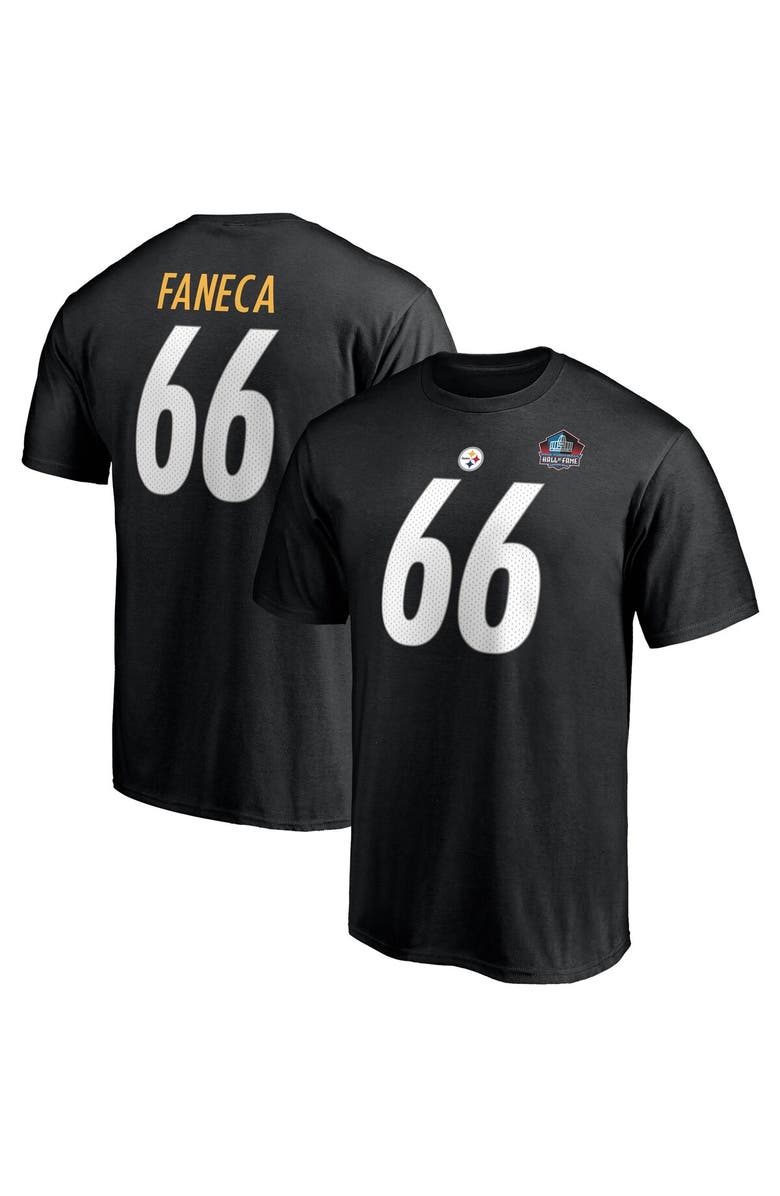 FANATICS Men's Fanatics Branded Alan Faneca Black Pittsburgh Steelers NFL Hall of Fame Class of 2021 Name & Number T-Shirt, Alternate, color, 