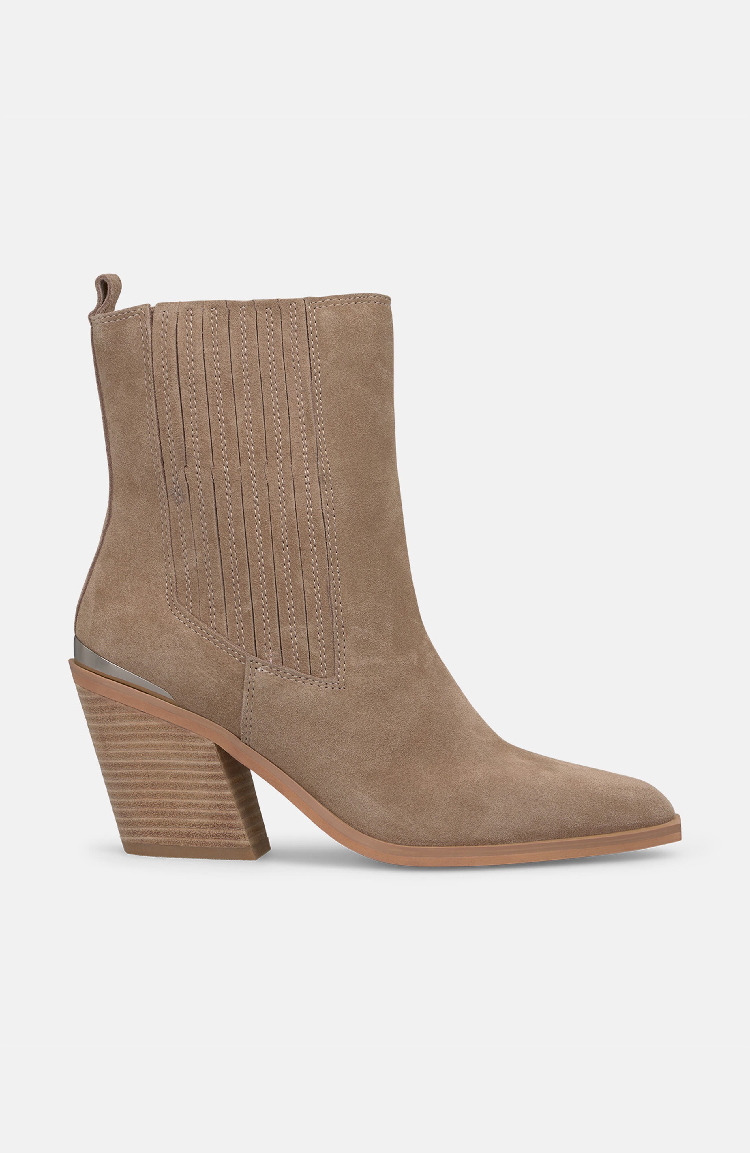 Metallic Heel Bootie, Alternate, color, Vison