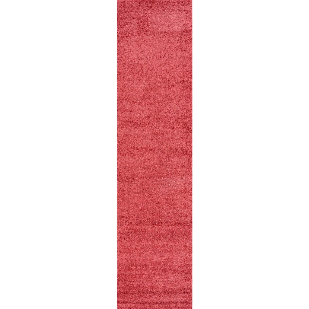 Jonathan Y Haze Solid Low-pile Area Rug In Red
